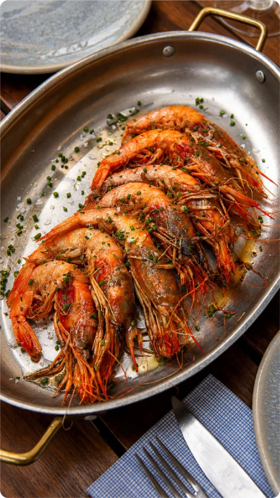 restaurant la caña palma- grilled prawns