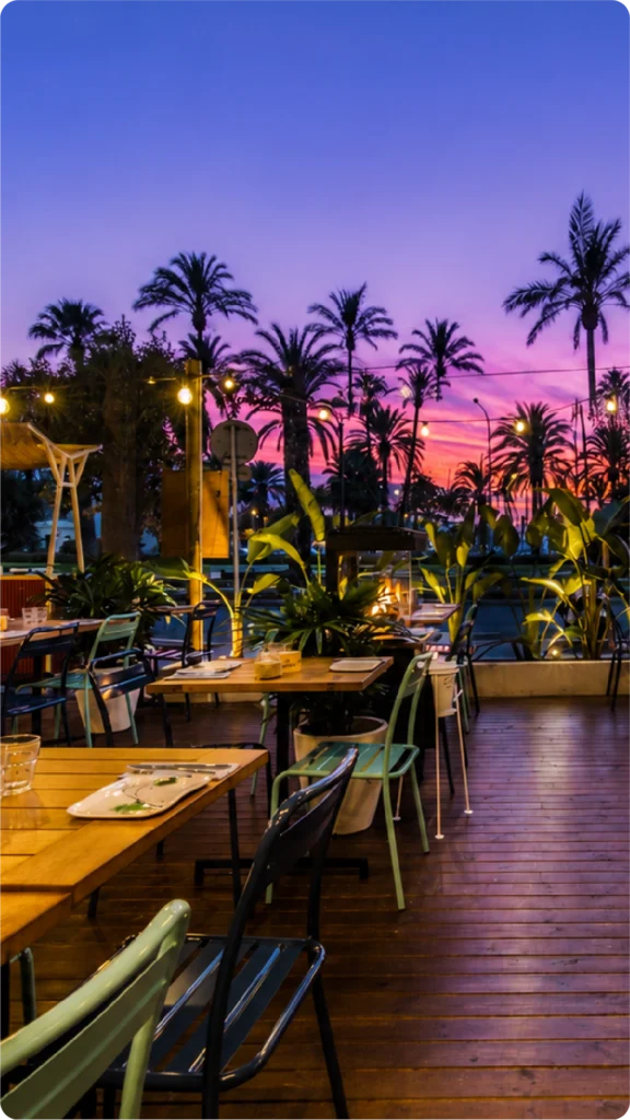 restaurante la caña palma- terraza sunset